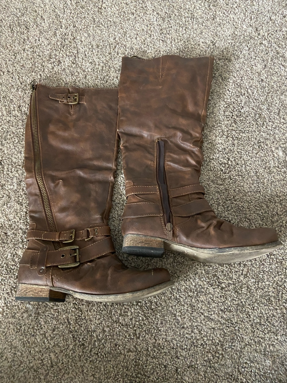 Carlos by Carlos Santana Brown Mid-Calf Riding Boots